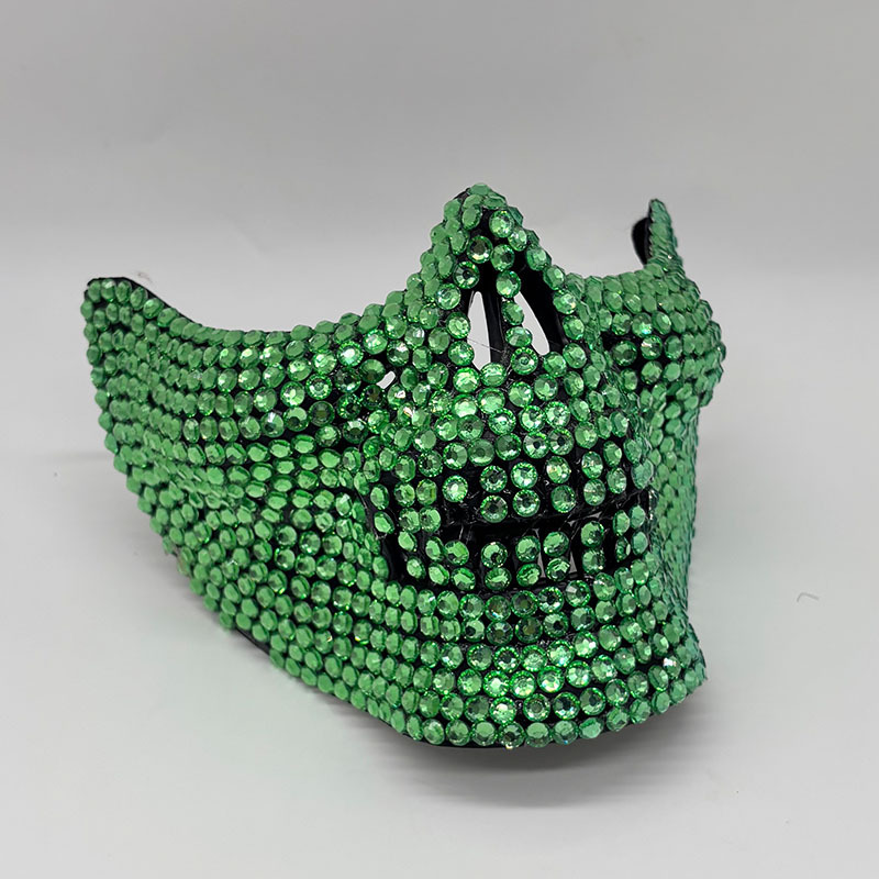 Rhinestone Half Skull Mask for - Respirator Half Face 评论和价格
