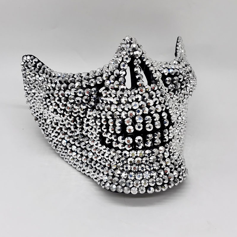 Rhinestone Half Skull Mask for - Respirator Half Face 评论和价格