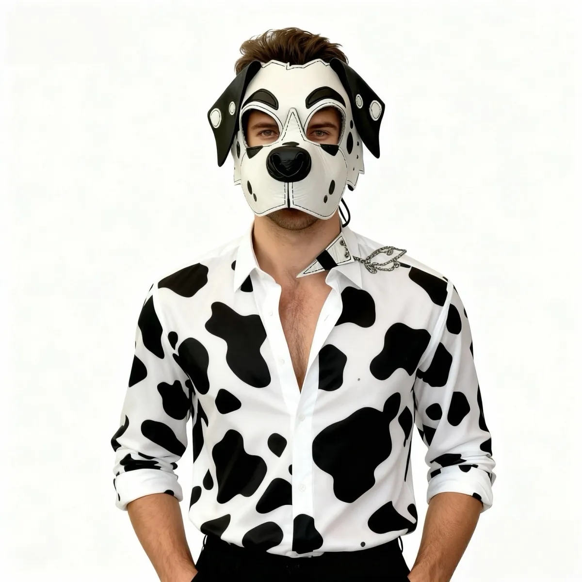 Leather Dalmatian Dog Half Fac - Respirator Half Face 评论和价格