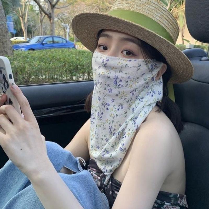 ●Flowers Summer Sunscreen Mask - Kids Face Mask 评论和价格